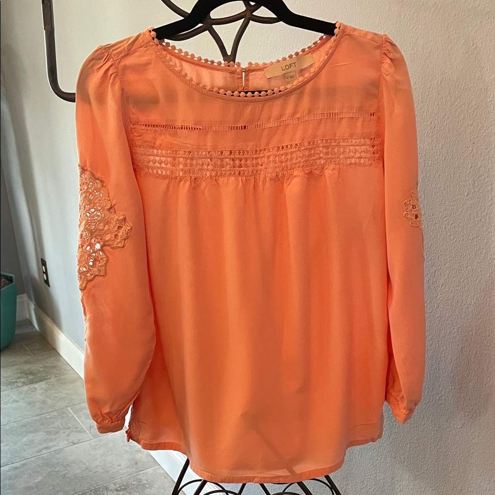 LOFT Women's Light peach Accent Blouse Med